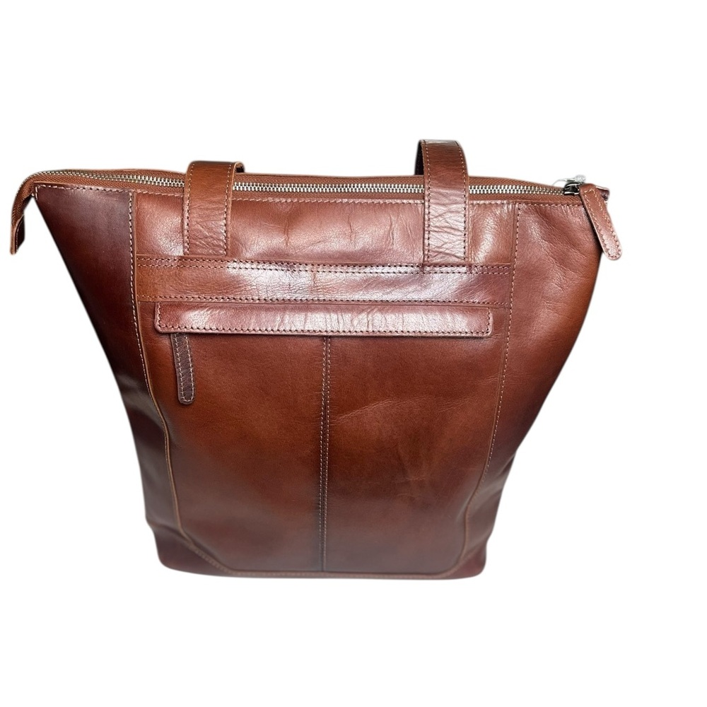 Brown Leather Shoulder Tote Bag - Classic Everyday Carry